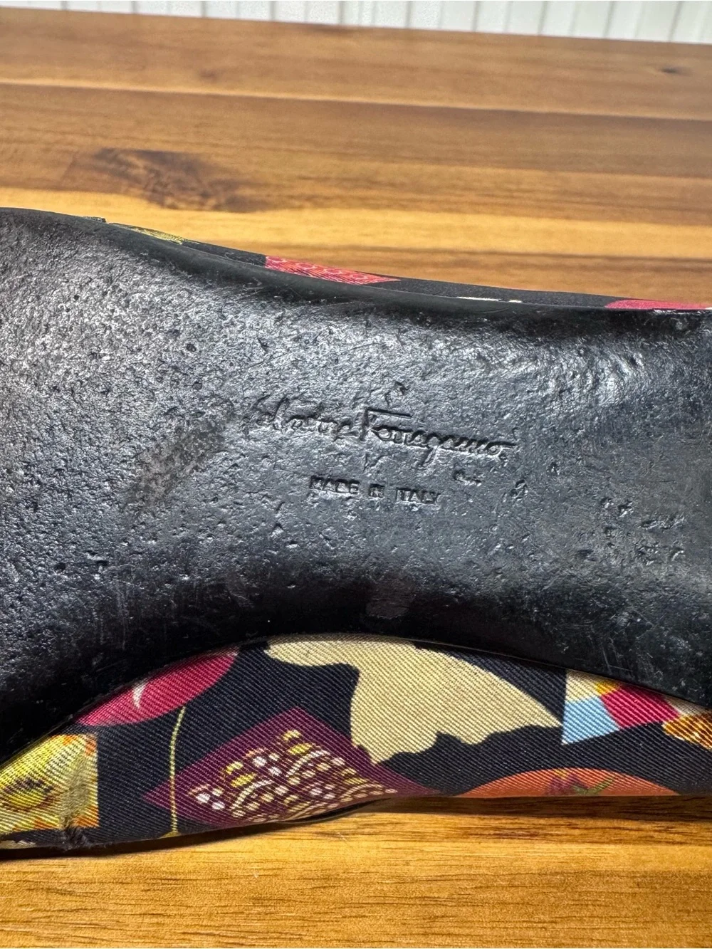 Salvatore Ferragamo Stampa Fiera Scarf Animal Ballet Bow Flats Shoes 8 M READ